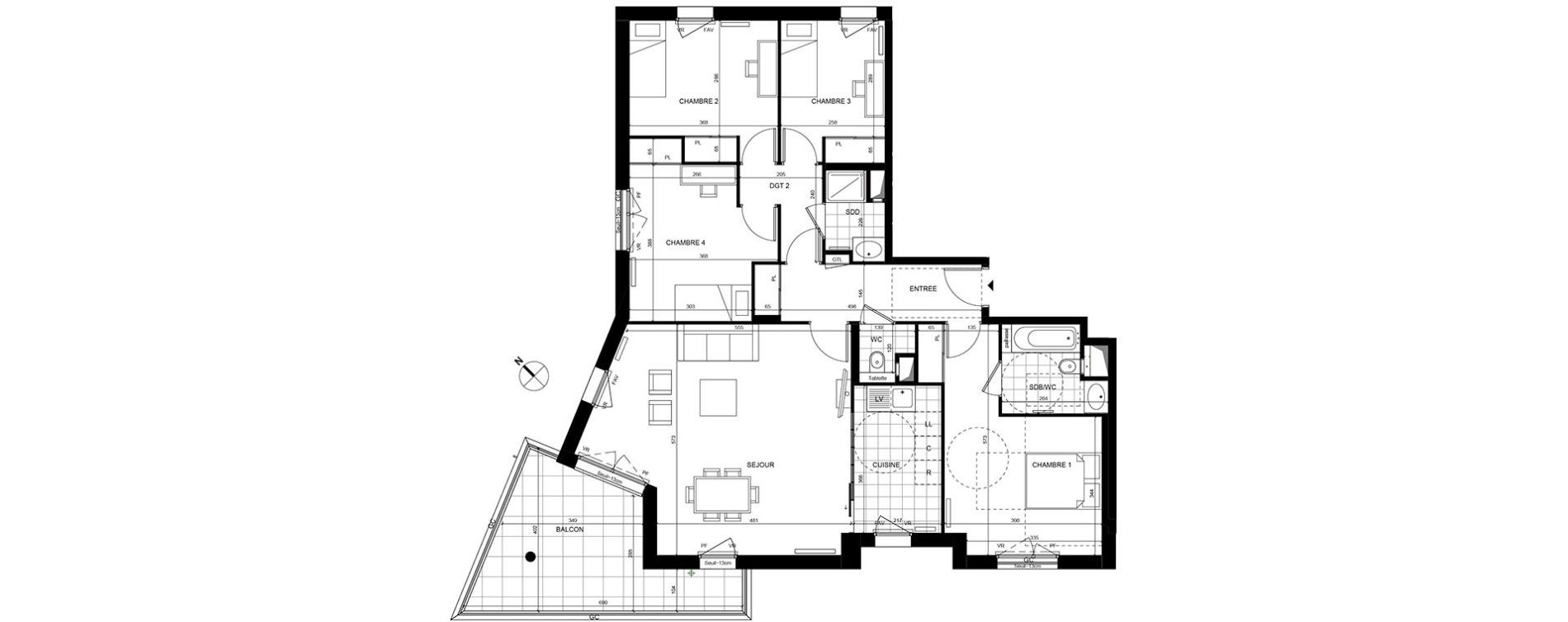 Appartement T5 de 112,40 m2 &agrave; Rueil-Malmaison Centre