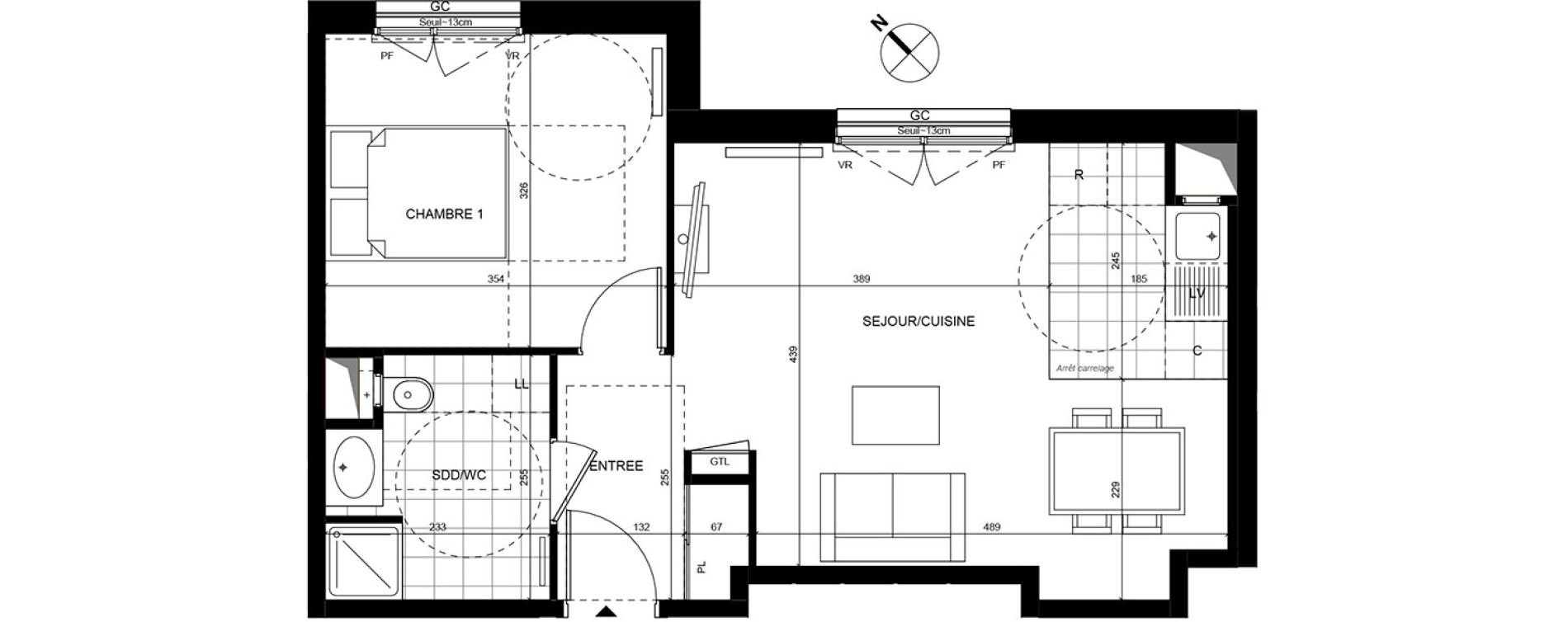 Appartement T2 de 45,10 m2 &agrave; Rueil-Malmaison Centre