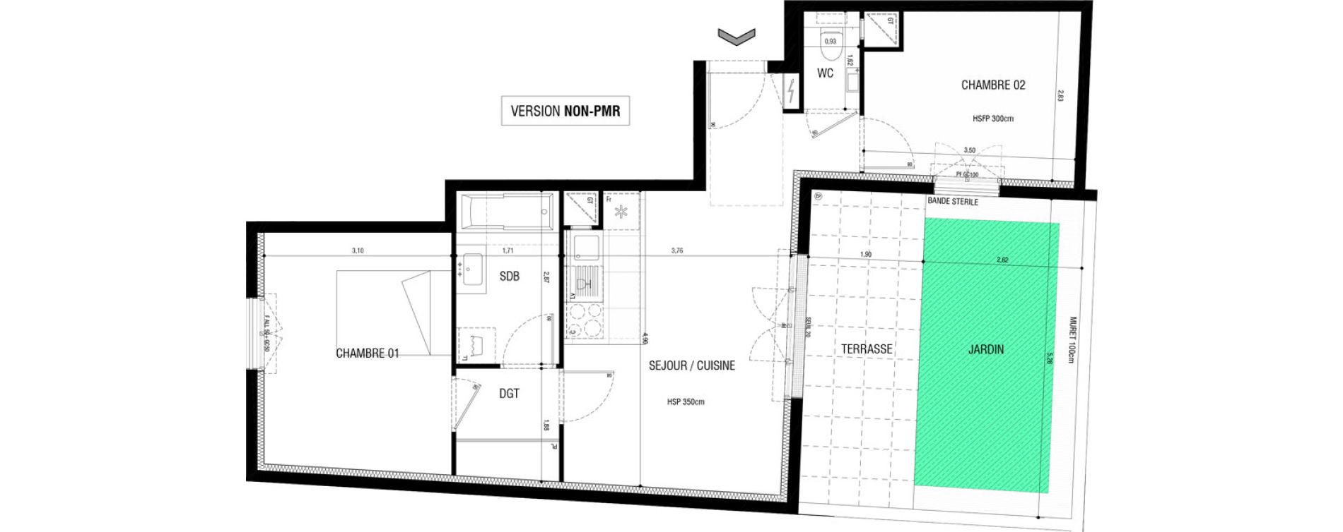 Appartement T3 de 52,36 m2 &agrave; Rueil-Malmaison Plaine - gare