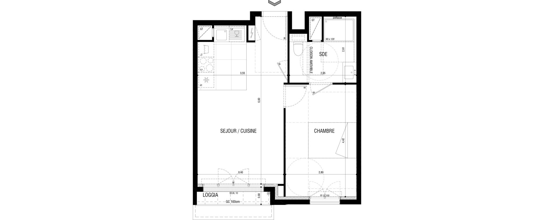 Appartement T2 de 39,31 m2 &agrave; Rueil-Malmaison Plaine - gare