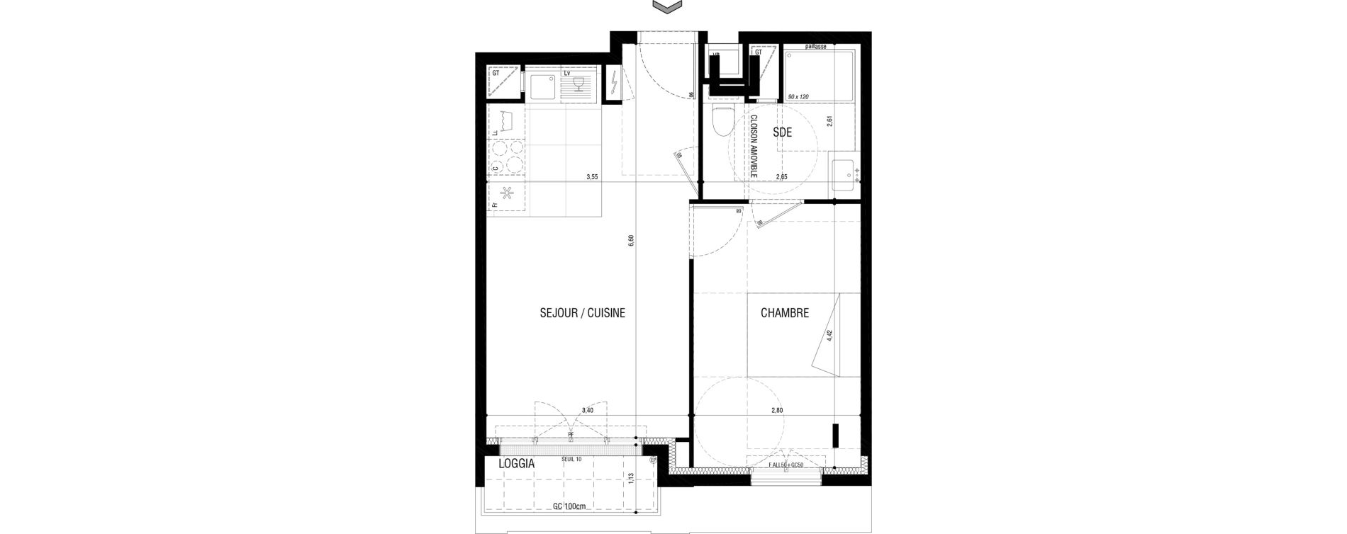 Appartement T2 de 39,31 m2 &agrave; Rueil-Malmaison Plaine - gare