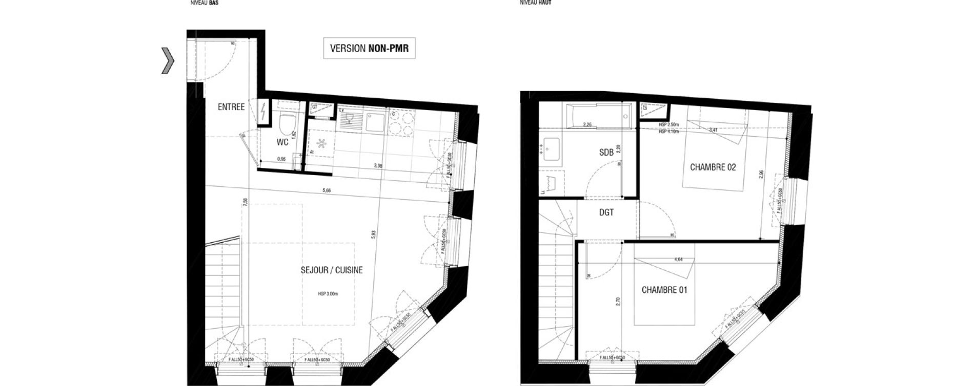 Duplex T3 de 57,30 m2 &agrave; Rueil-Malmaison Plaine - gare