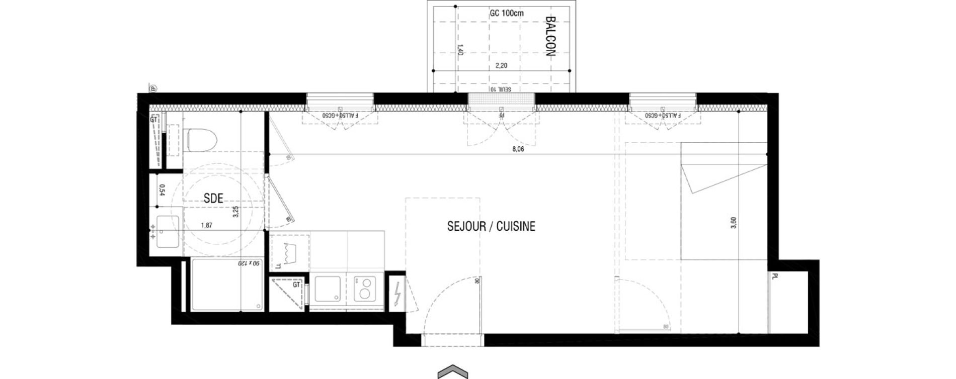 Studio de 33,18 m2 &agrave; Rueil-Malmaison Plaine - gare