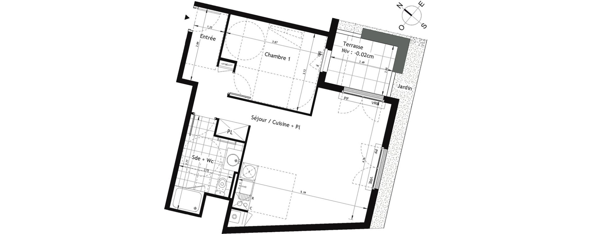Appartement T2 bis de 50,95 m2 &agrave; Rueil-Malmaison Plaine - gare