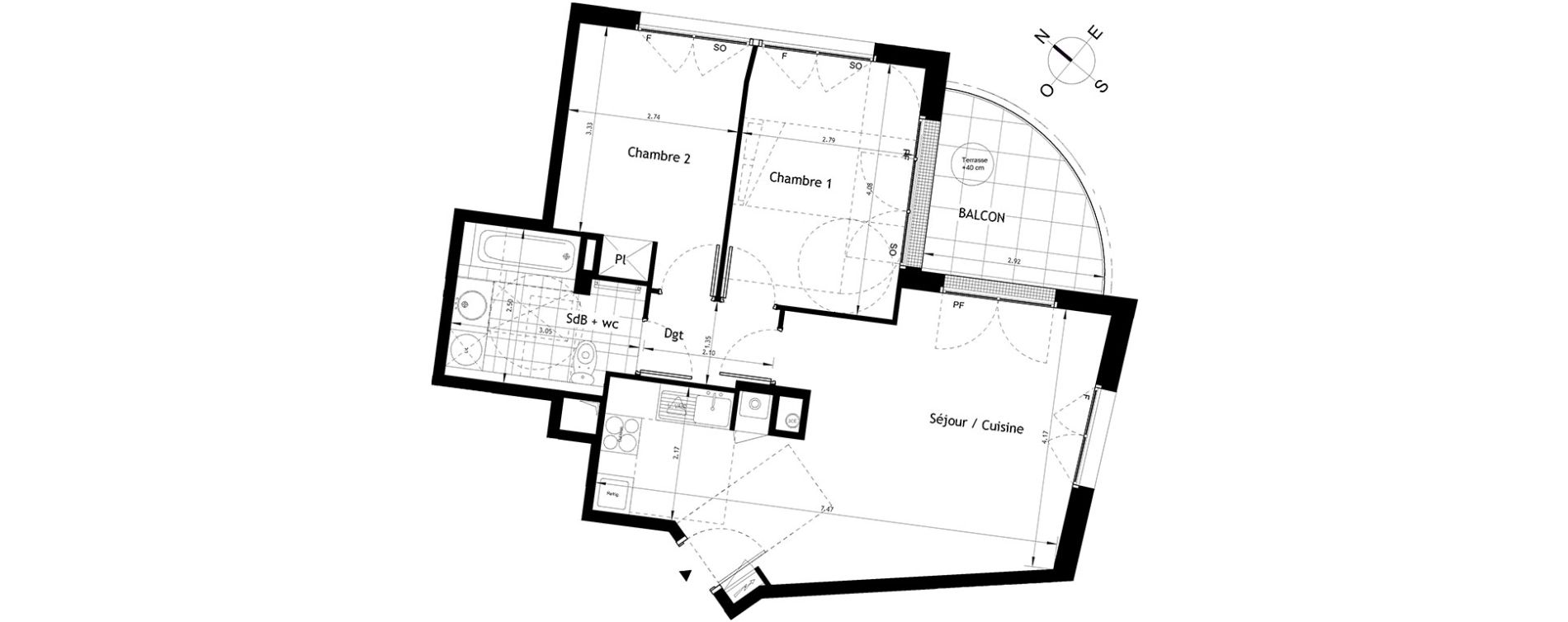 Appartement T3 de 59,20 m2 &agrave; Rueil-Malmaison Plaine - gare