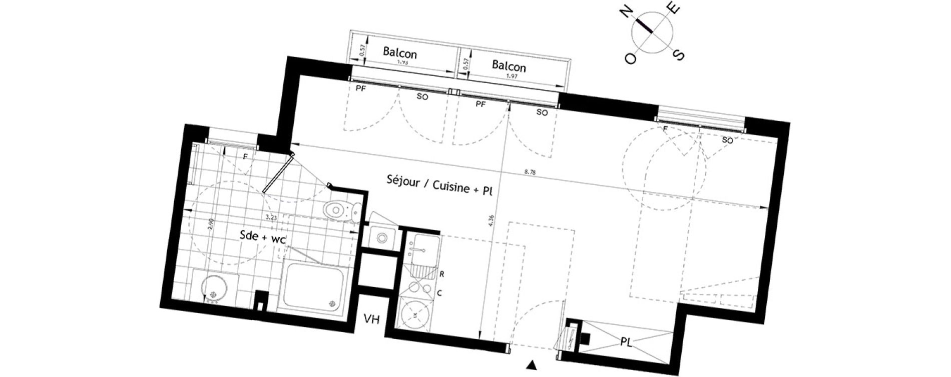 Appartement T1 bis de 40,22 m2 &agrave; Rueil-Malmaison Plaine - gare