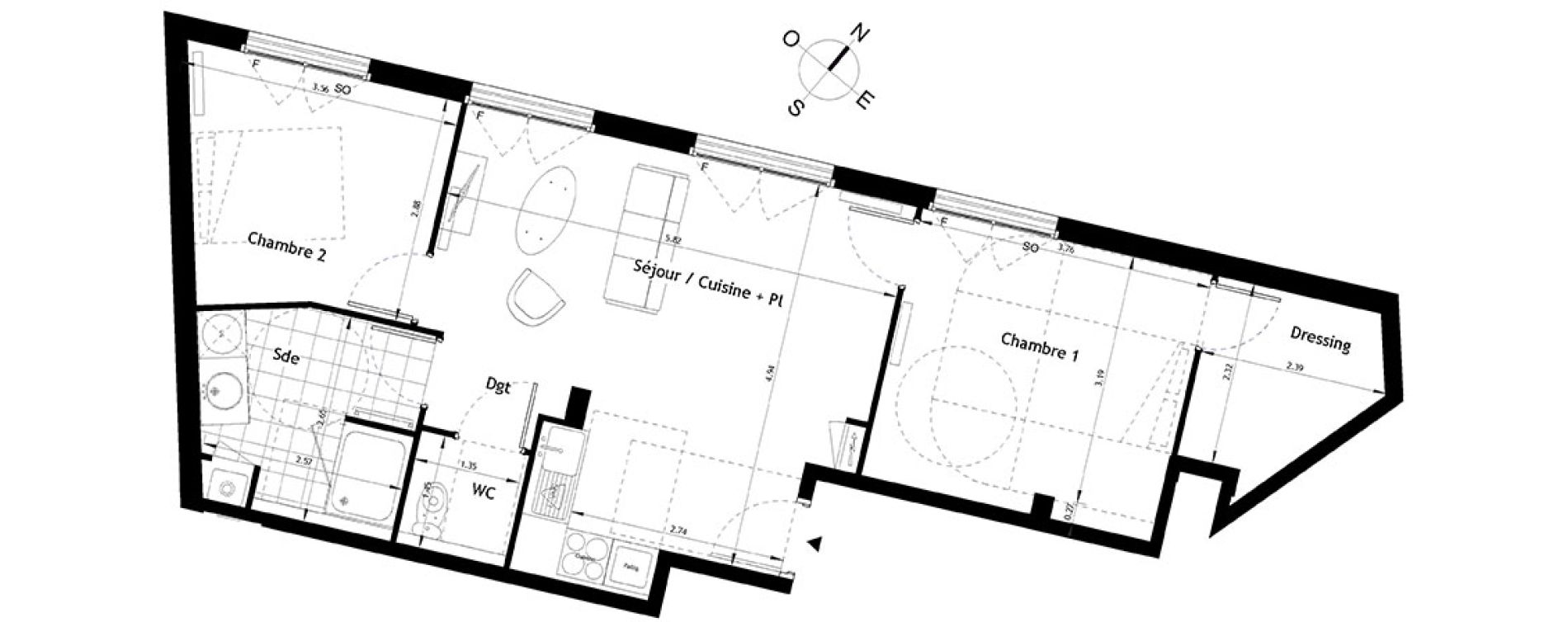 Appartement T3 de 62,27 m2 &agrave; Rueil-Malmaison Plaine - gare