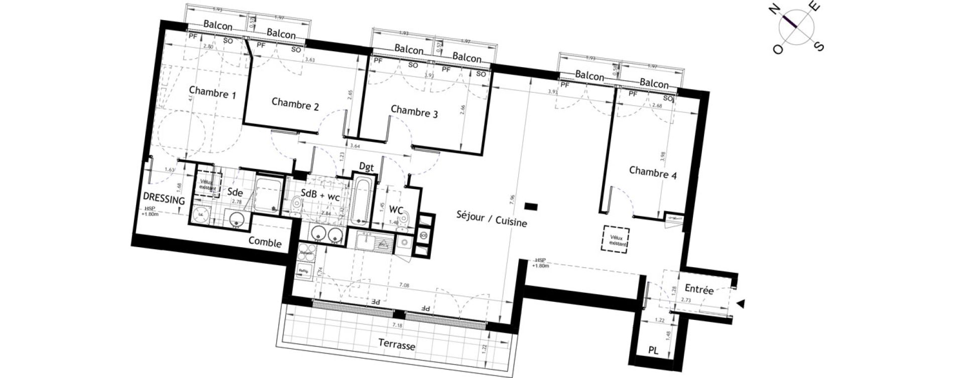 Appartement T5 de 116,20 m2 &agrave; Rueil-Malmaison Plaine - gare