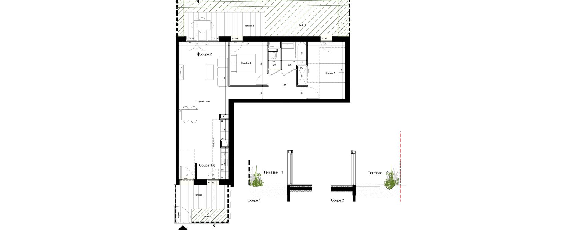 Appartement T3 de 71,30 m2 &agrave; Rueil-Malmaison L'arsenal