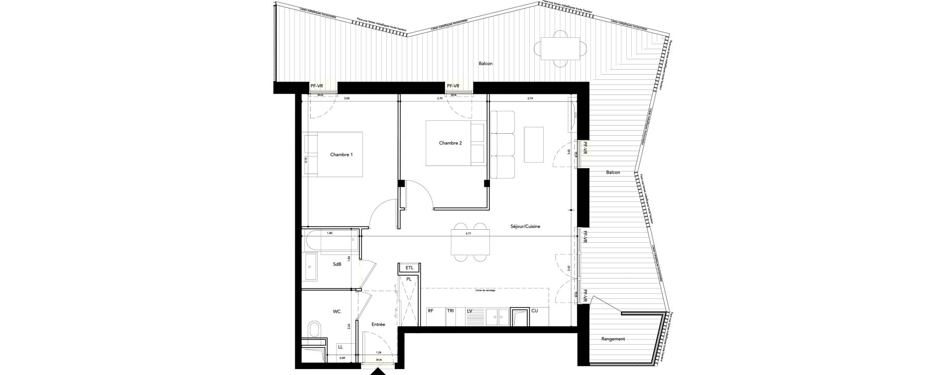 Appartement T3 de 62,95 m2 &agrave; Rueil-Malmaison L'arsenal
