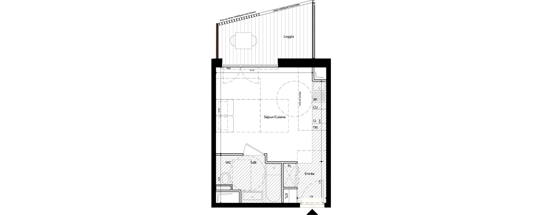 Appartement T1 de 25,36 m2 &agrave; Rueil-Malmaison L'arsenal