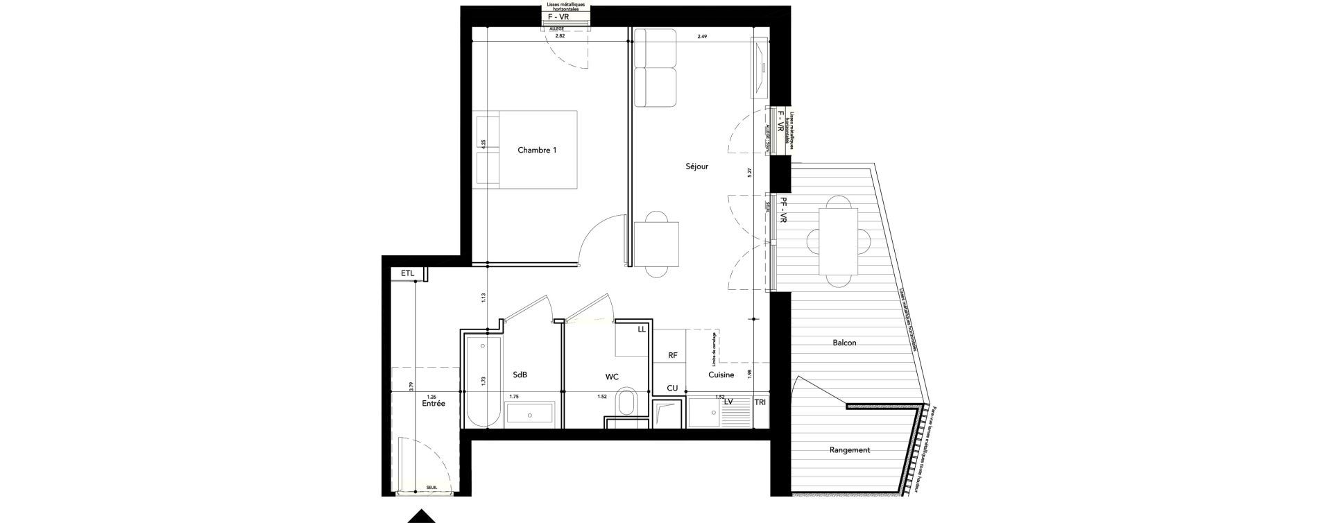 Appartement T2 de 42,70 m2 &agrave; Rueil-Malmaison L'arsenal