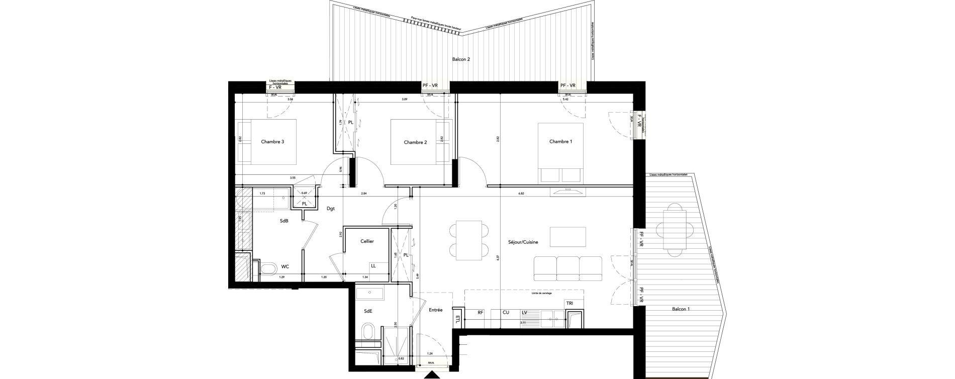 Appartement T4 de 82,53 m2 &agrave; Rueil-Malmaison L'arsenal