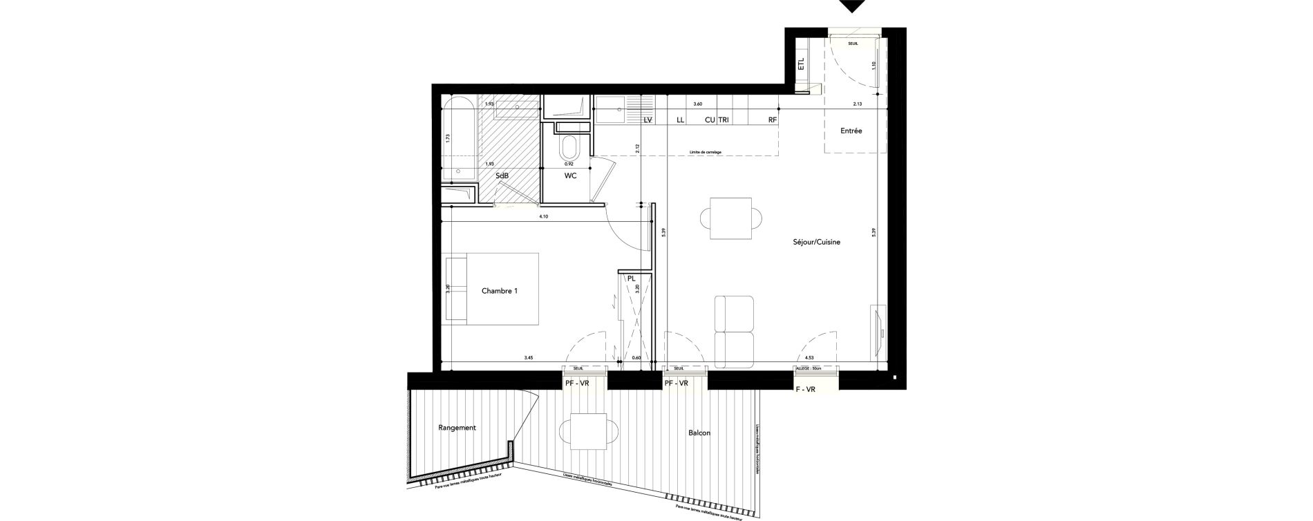 Appartement T2 de 47,00 m2 &agrave; Rueil-Malmaison L'arsenal