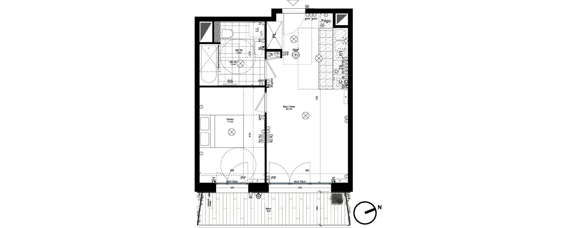 Appartement T2 de 44,00 m2 &agrave; Rueil-Malmaison L'arsenal