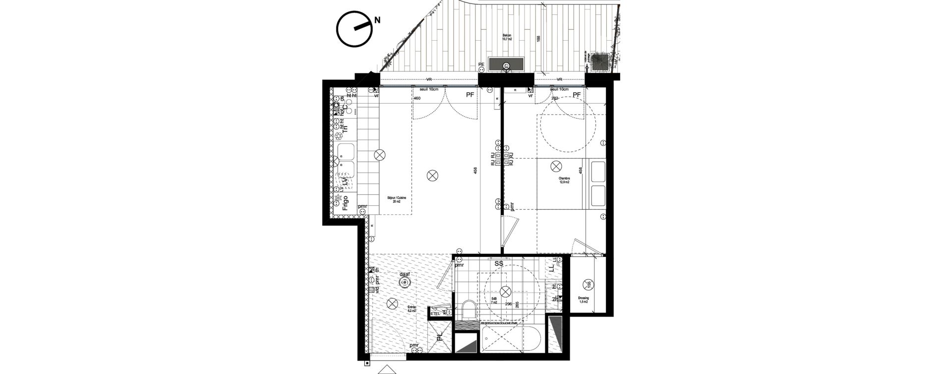 Appartement T2 de 47,60 m2 &agrave; Rueil-Malmaison L'arsenal