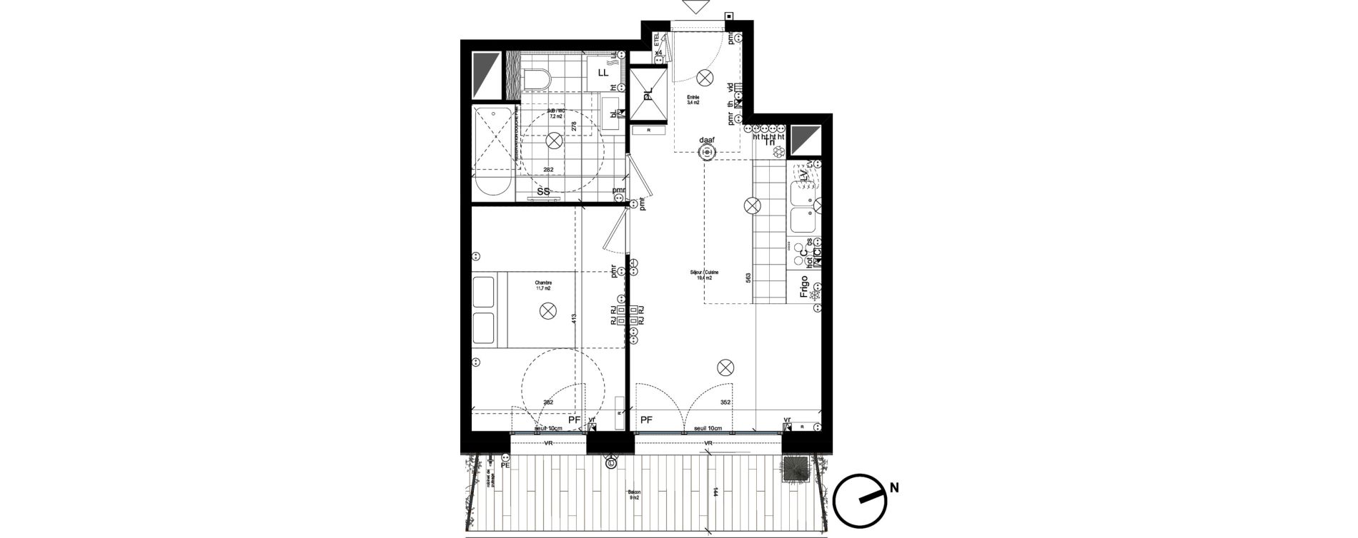 Appartement T2 de 41,70 m2 &agrave; Rueil-Malmaison L'arsenal