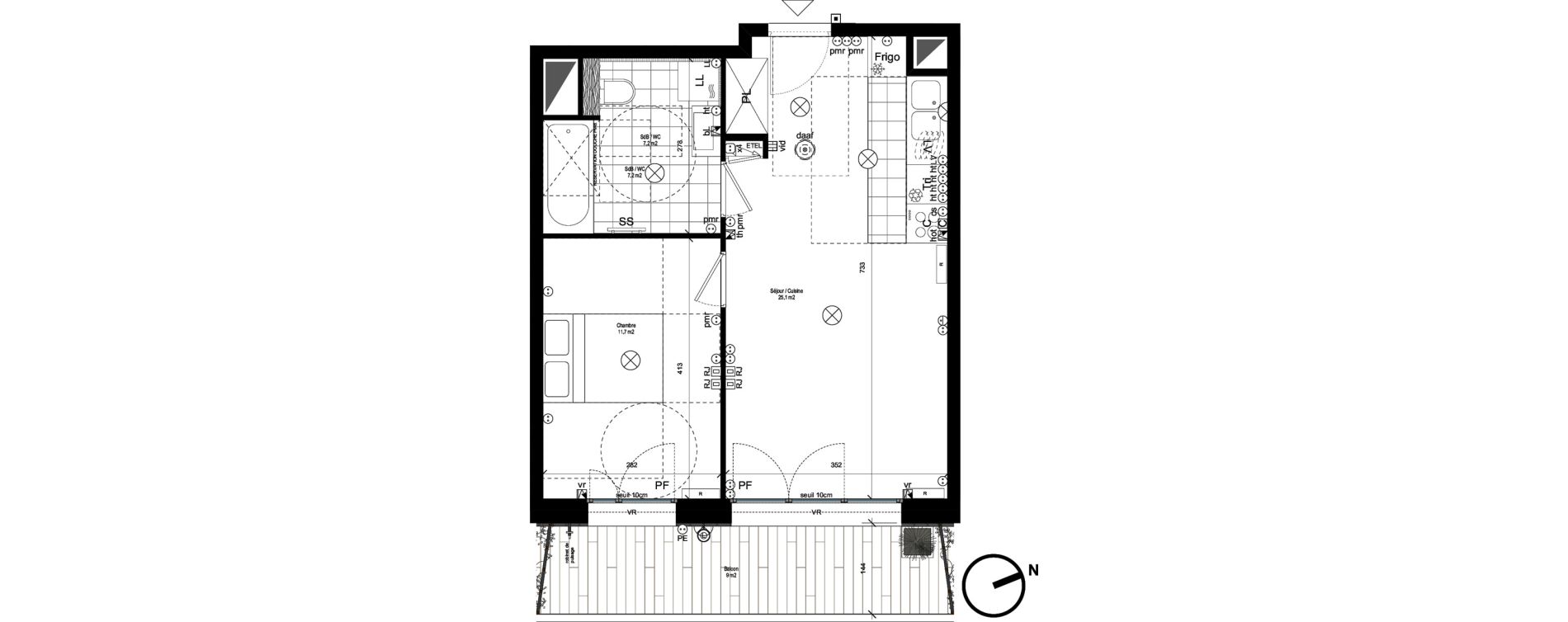Appartement T2 de 44,00 m2 &agrave; Rueil-Malmaison L'arsenal