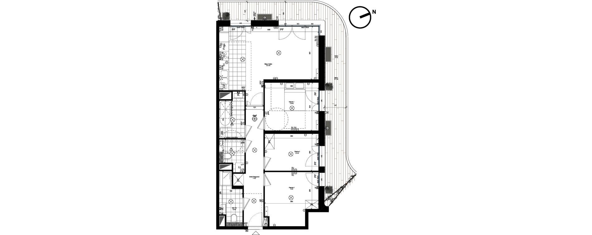Appartement T4 de 83,80 m2 &agrave; Rueil-Malmaison L'arsenal