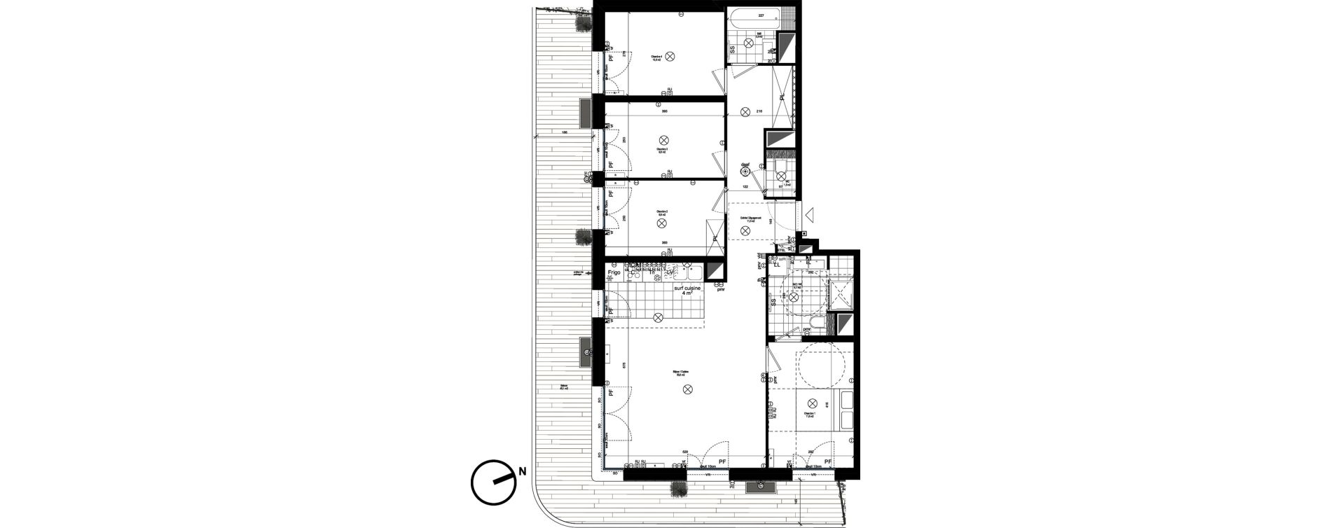 Appartement T5 de 100,70 m2 &agrave; Rueil-Malmaison L'arsenal