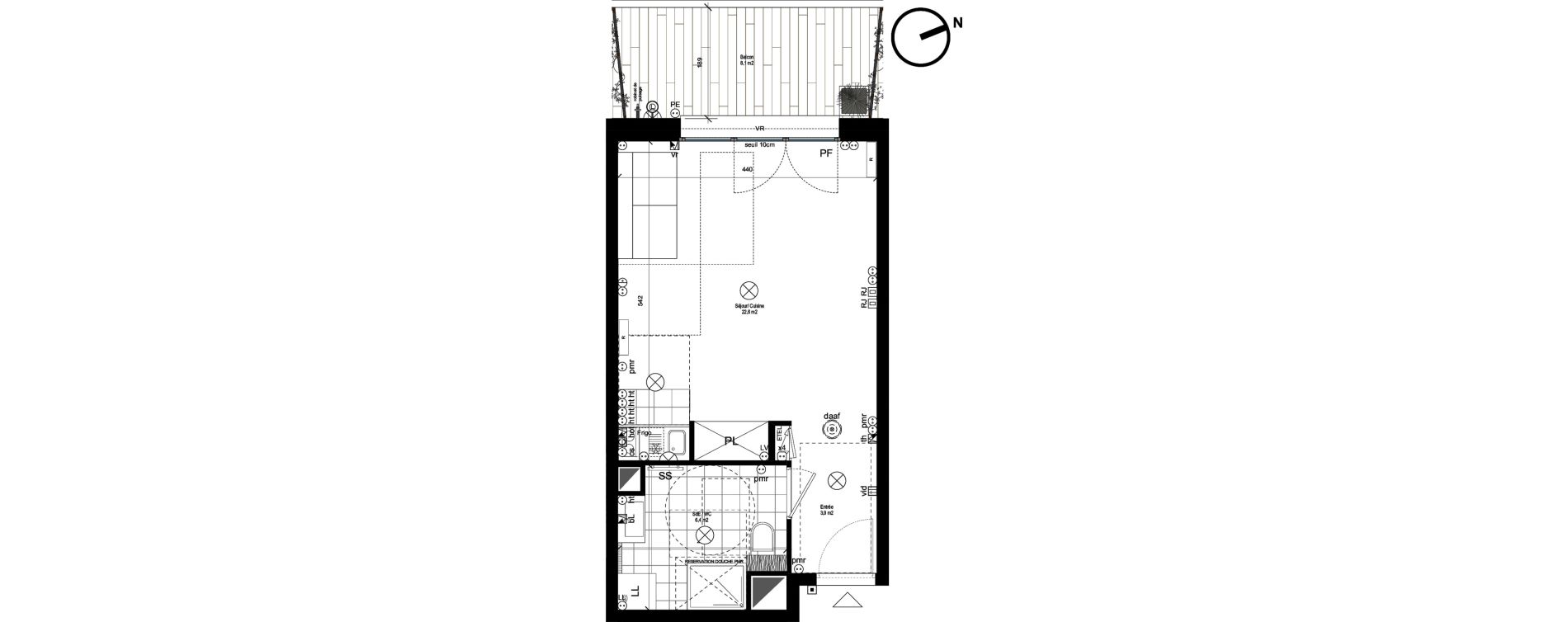 Appartement T1 de 33,00 m2 &agrave; Rueil-Malmaison L'arsenal