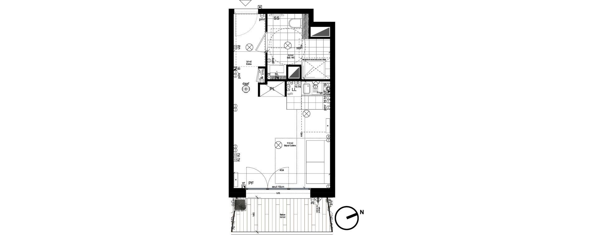 Appartement T1 de 27,50 m2 &agrave; Rueil-Malmaison L'arsenal