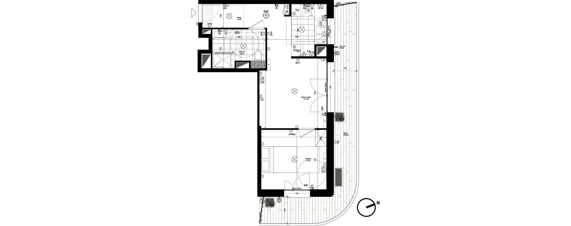Appartement T2 de 43,10 m2 &agrave; Rueil-Malmaison L'arsenal