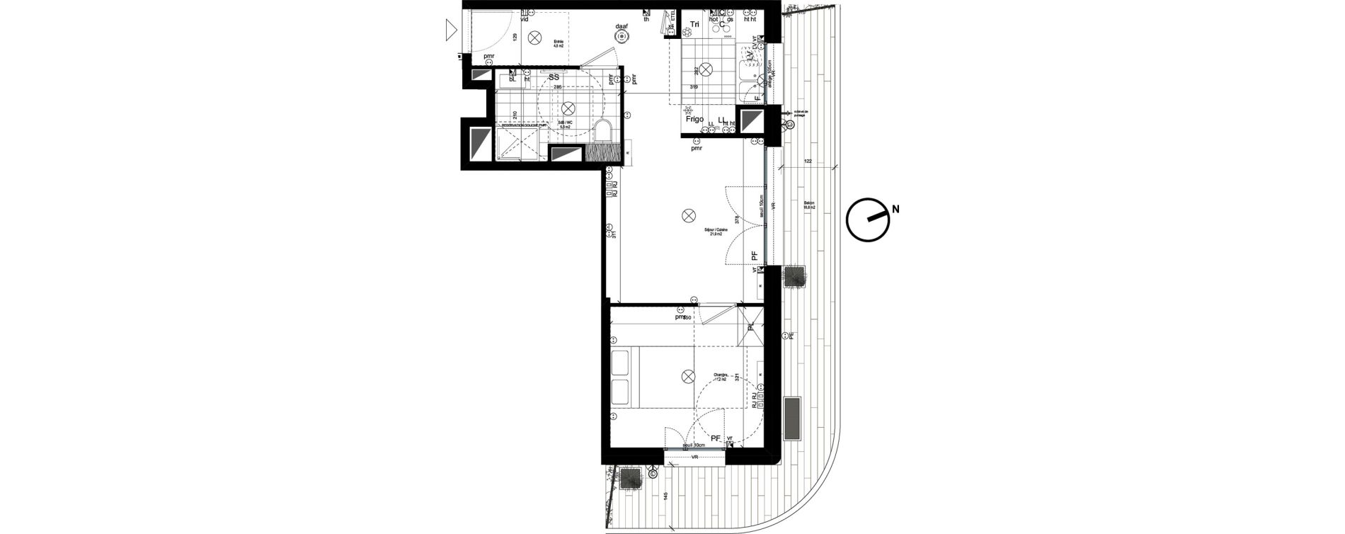 Appartement T2 de 43,10 m2 &agrave; Rueil-Malmaison L'arsenal