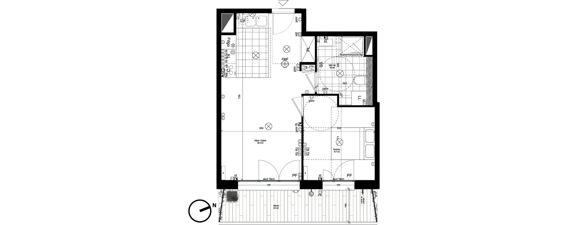 Appartement T2 de 43,40 m2 &agrave; Rueil-Malmaison L'arsenal