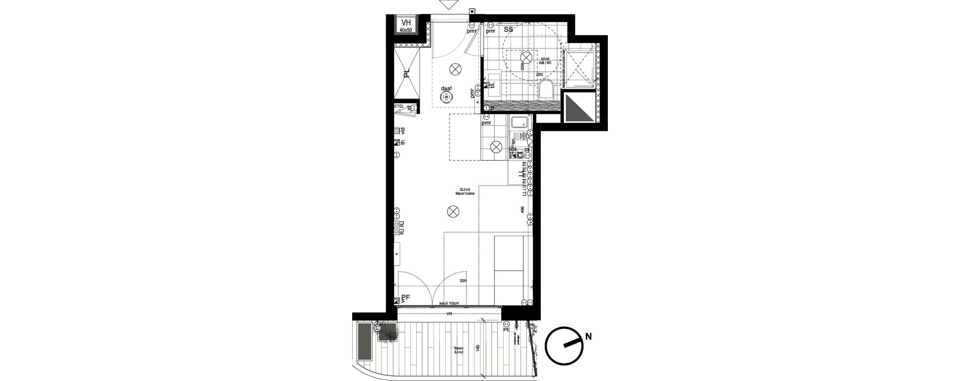 Appartement T1 de 28,40 m2 &agrave; Rueil-Malmaison L'arsenal