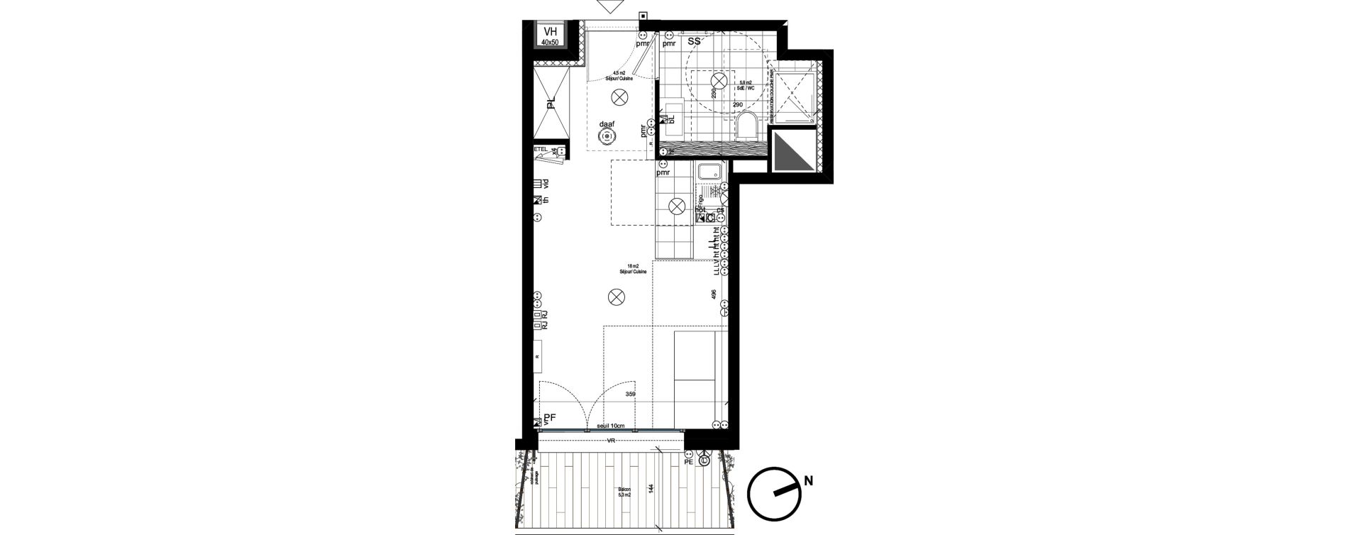 Appartement T1 de 28,40 m2 &agrave; Rueil-Malmaison L'arsenal