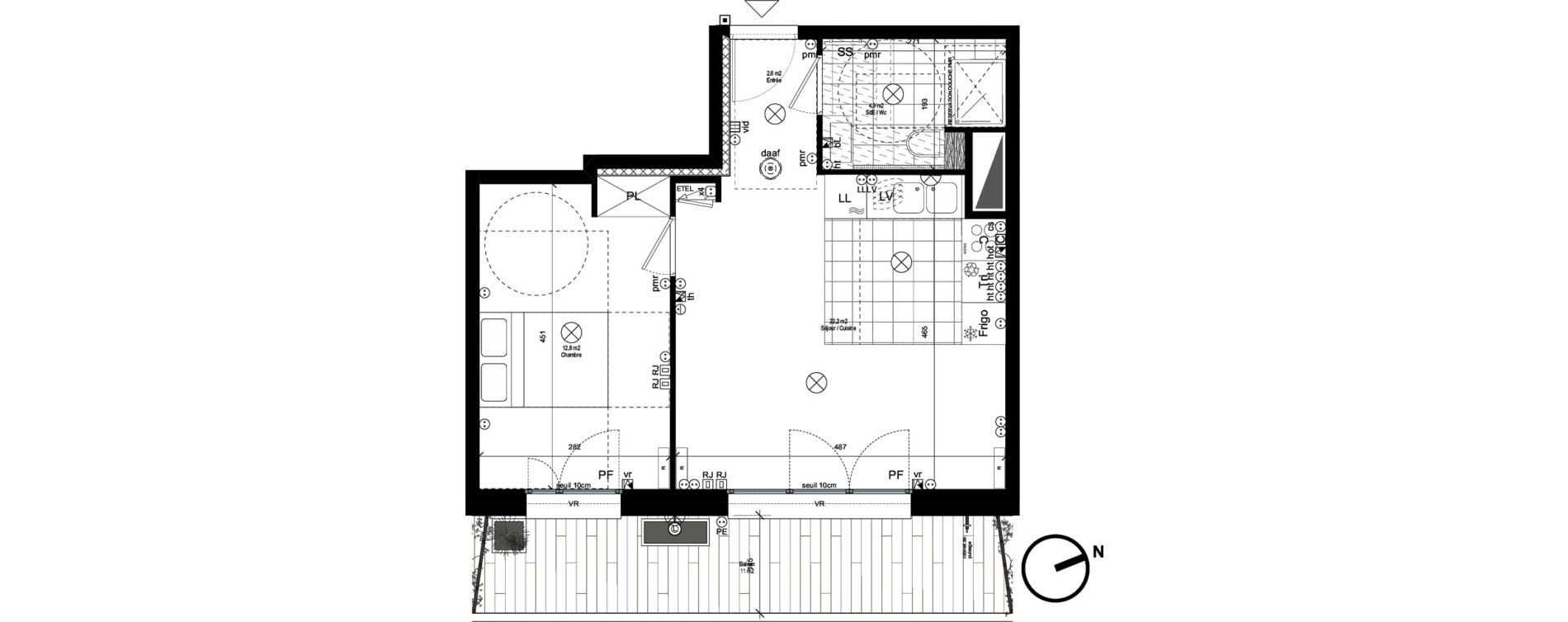 Appartement T2 de 42,40 m2 &agrave; Rueil-Malmaison L'arsenal