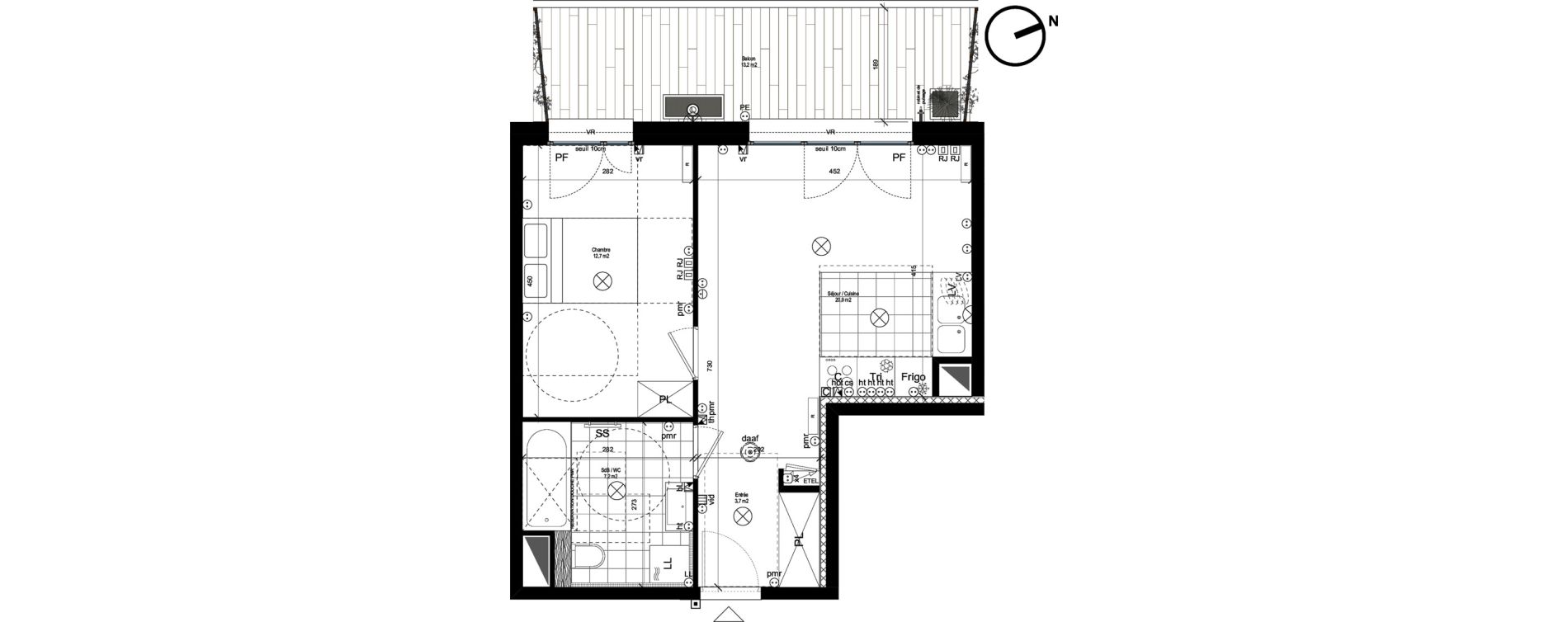 Appartement T2 de 44,60 m2 &agrave; Rueil-Malmaison L'arsenal