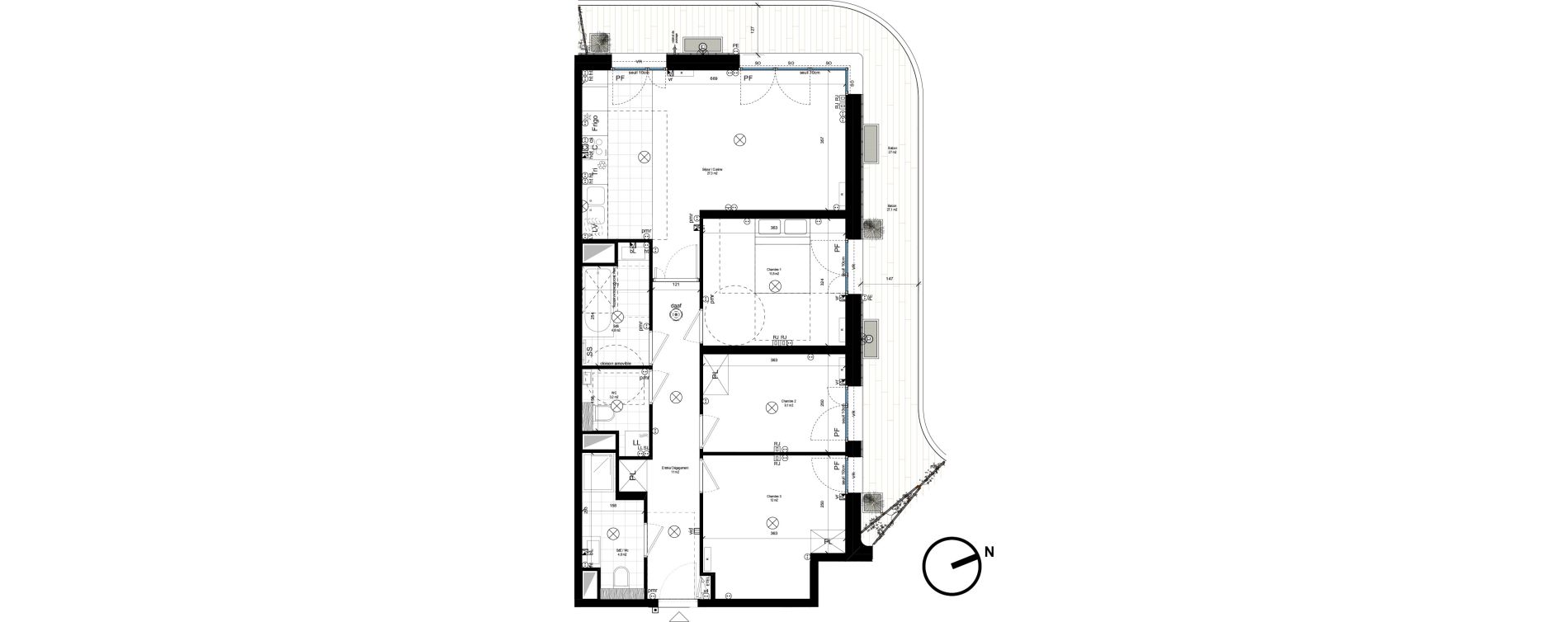 Appartement T4 de 83,80 m2 &agrave; Rueil-Malmaison L'arsenal