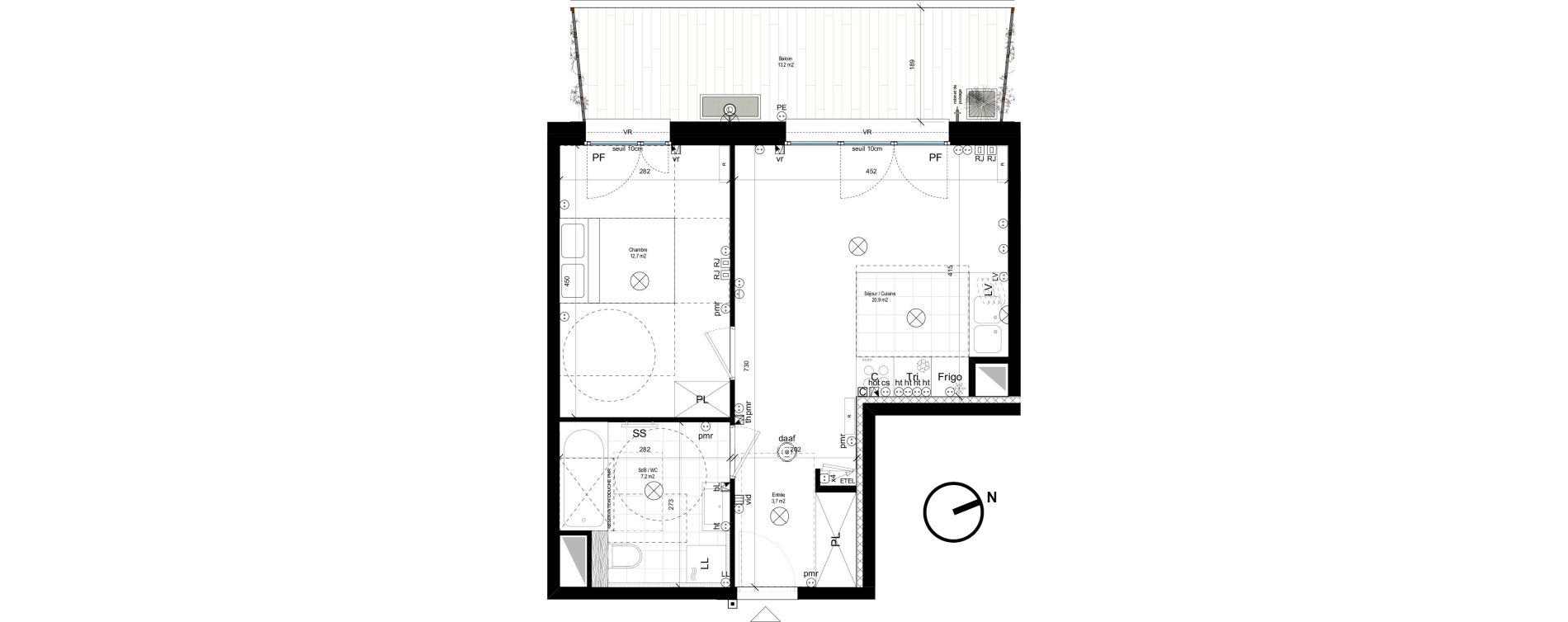 Appartement T2 de 44,60 m2 &agrave; Rueil-Malmaison L'arsenal