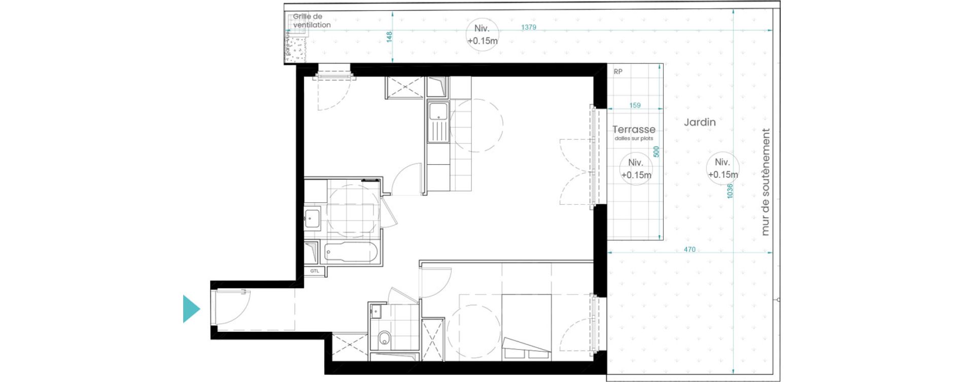 Appartement T3 de 65,28 m2 &agrave; Rueil-Malmaison Les coteaux - centre