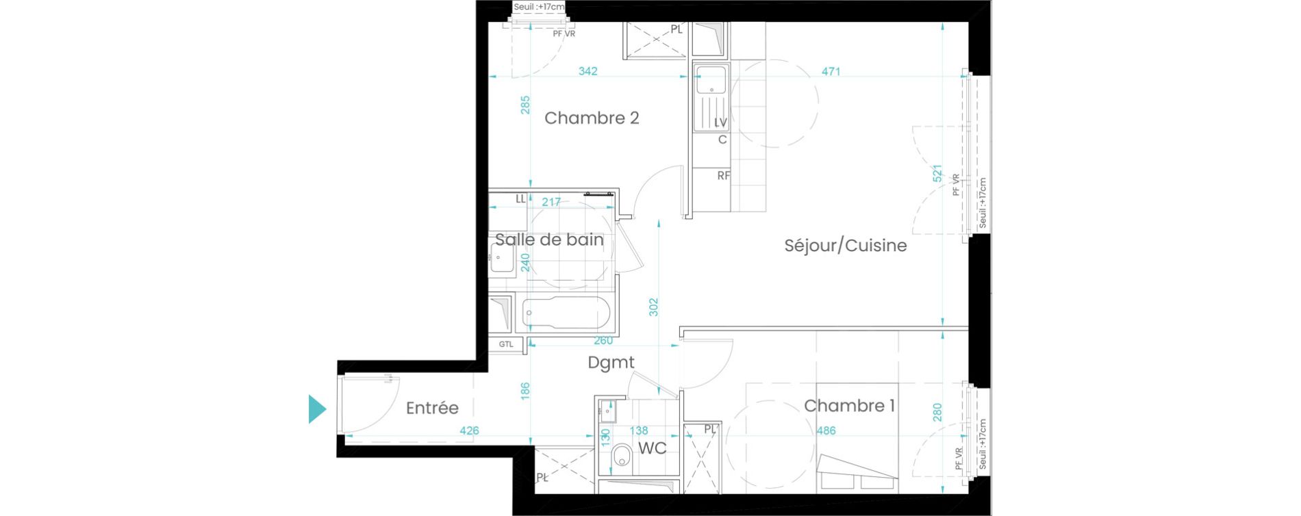 Appartement T3 de 65,28 m2 &agrave; Rueil-Malmaison Les coteaux - centre