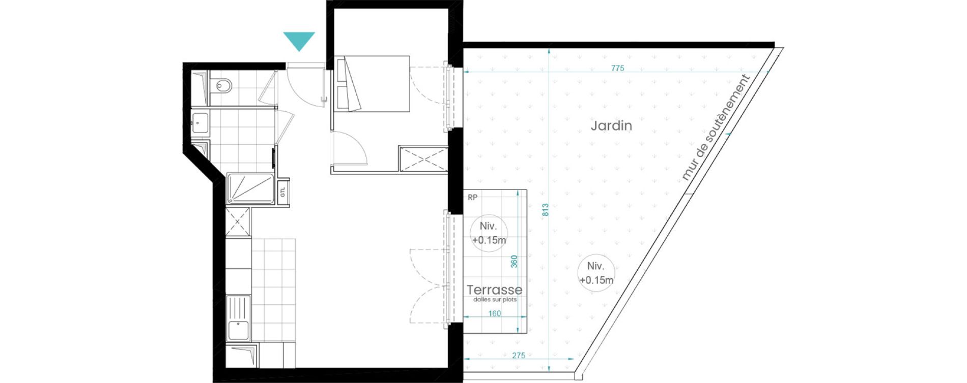 Appartement T2 de 45,86 m2 &agrave; Rueil-Malmaison Les coteaux - centre