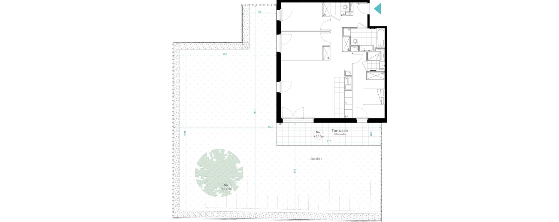 Appartement T4 de 84,61 m2 &agrave; Rueil-Malmaison Les coteaux - centre