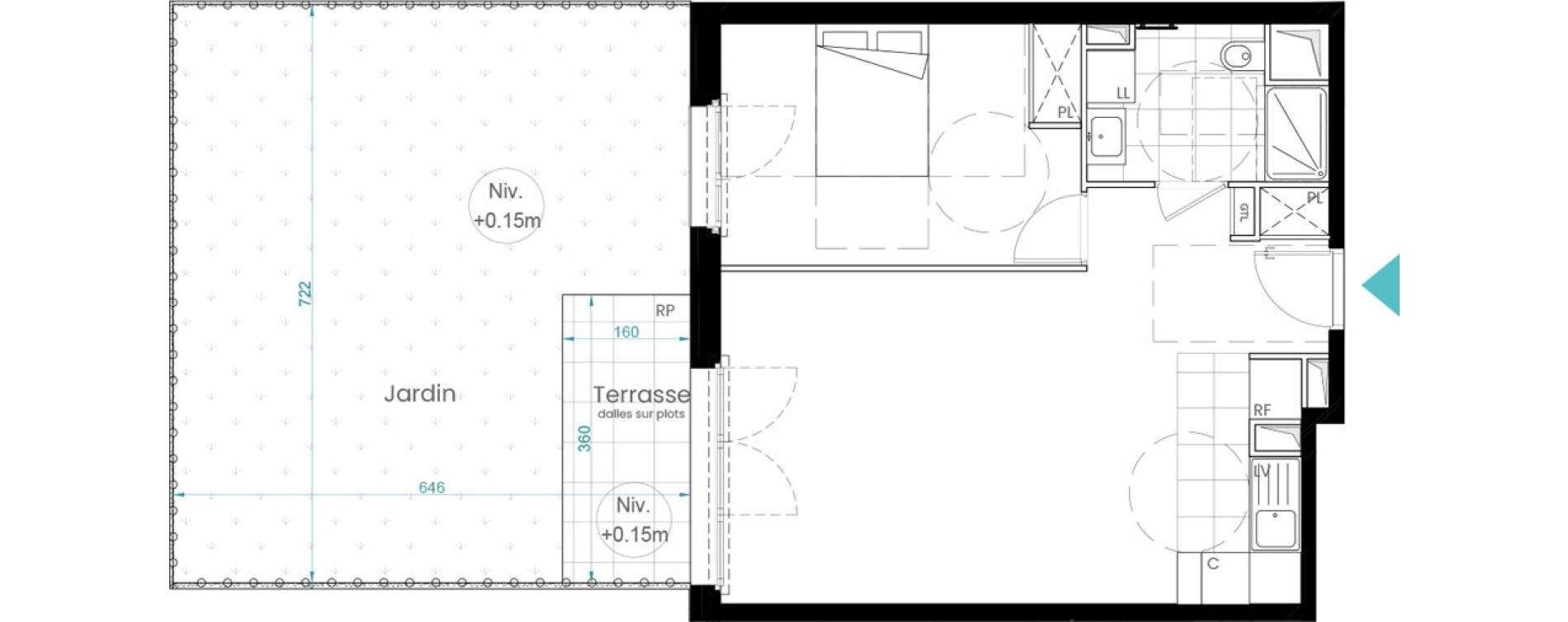 Appartement T2 de 51,87 m2 &agrave; Rueil-Malmaison Les coteaux - centre