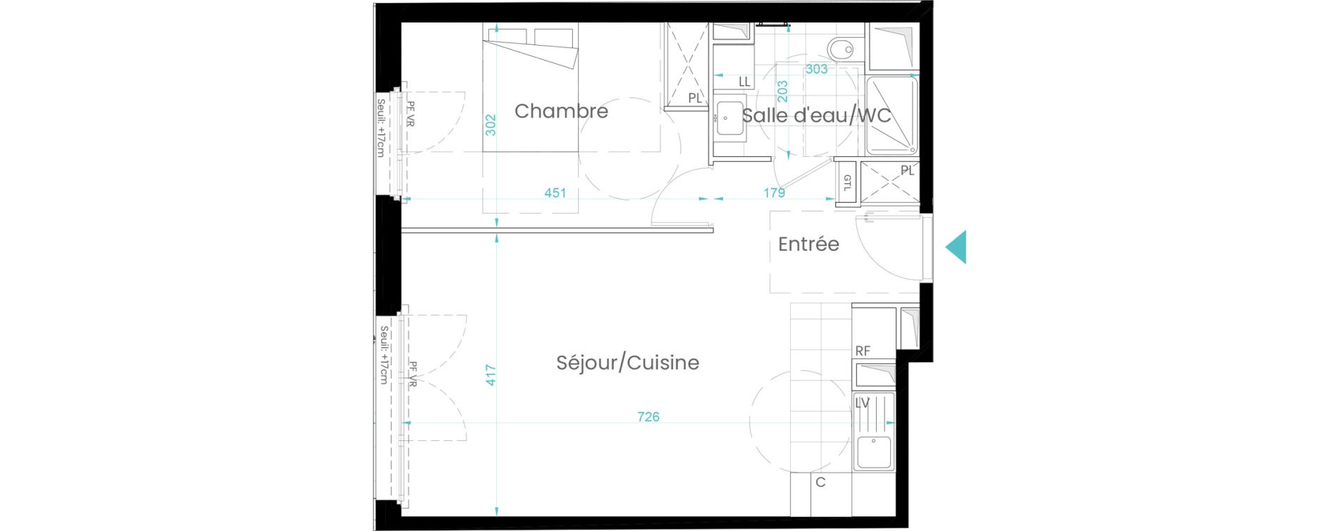 Appartement T2 de 51,87 m2 &agrave; Rueil-Malmaison Les coteaux - centre