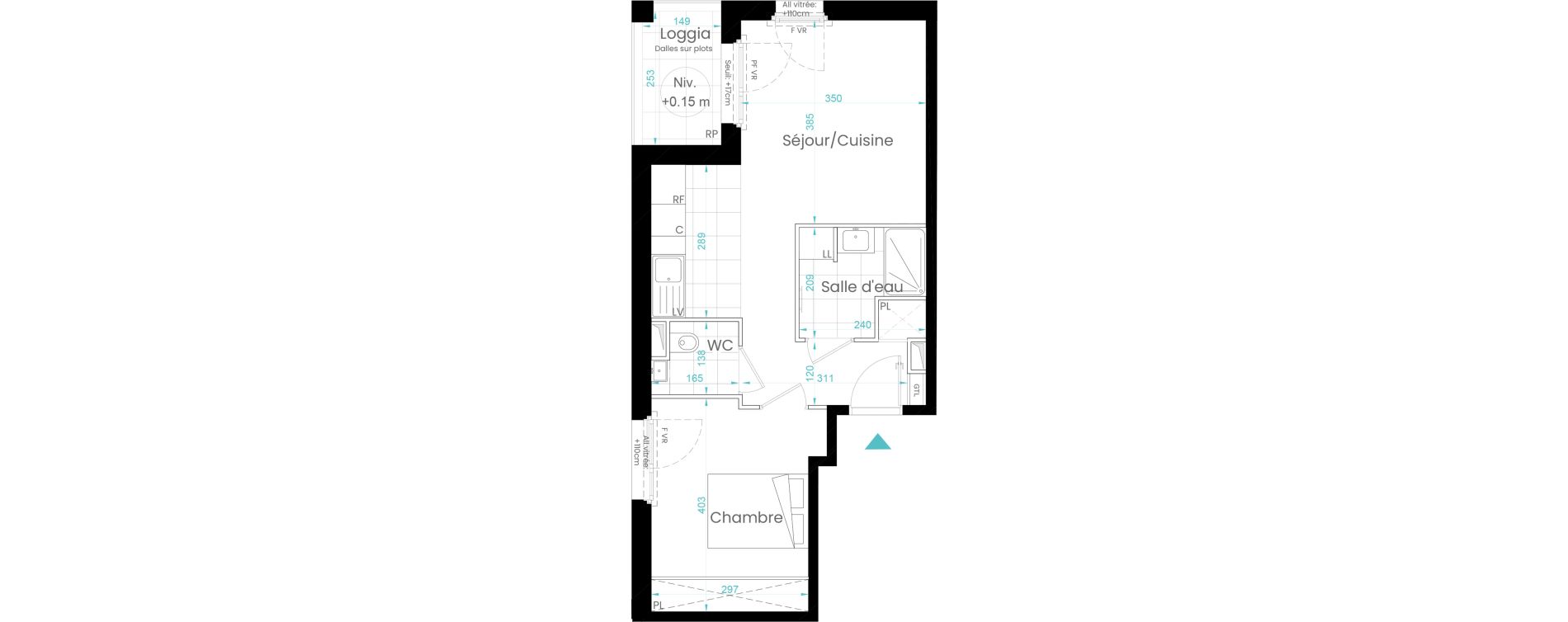 Appartement T2 de 42,62 m2 &agrave; Rueil-Malmaison Les coteaux - centre