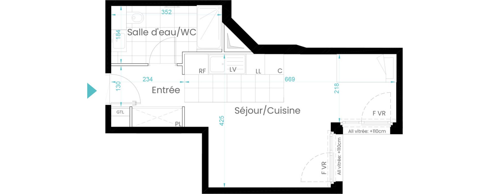 Appartement T1 de 32,61 m2 &agrave; Rueil-Malmaison Les coteaux - centre