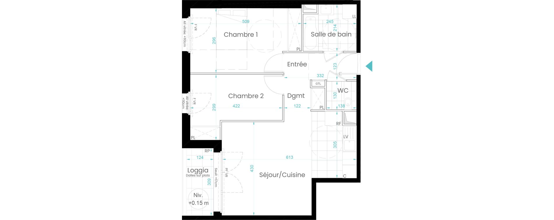 Appartement T3 de 61,49 m2 &agrave; Rueil-Malmaison Les coteaux - centre