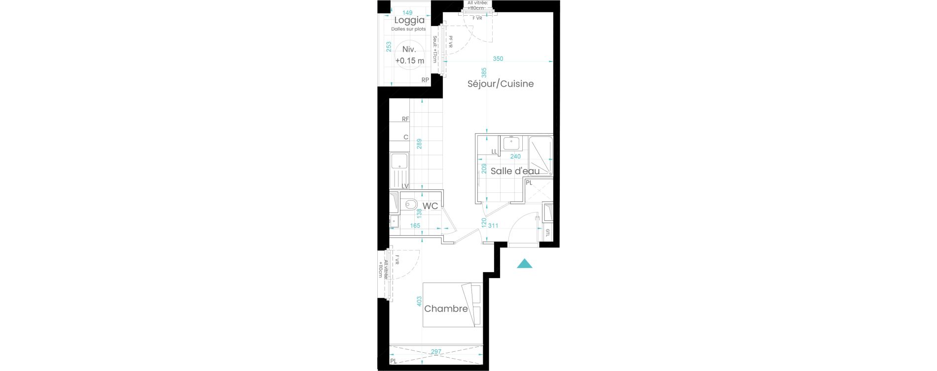 Appartement T2 de 42,62 m2 &agrave; Rueil-Malmaison Les coteaux - centre