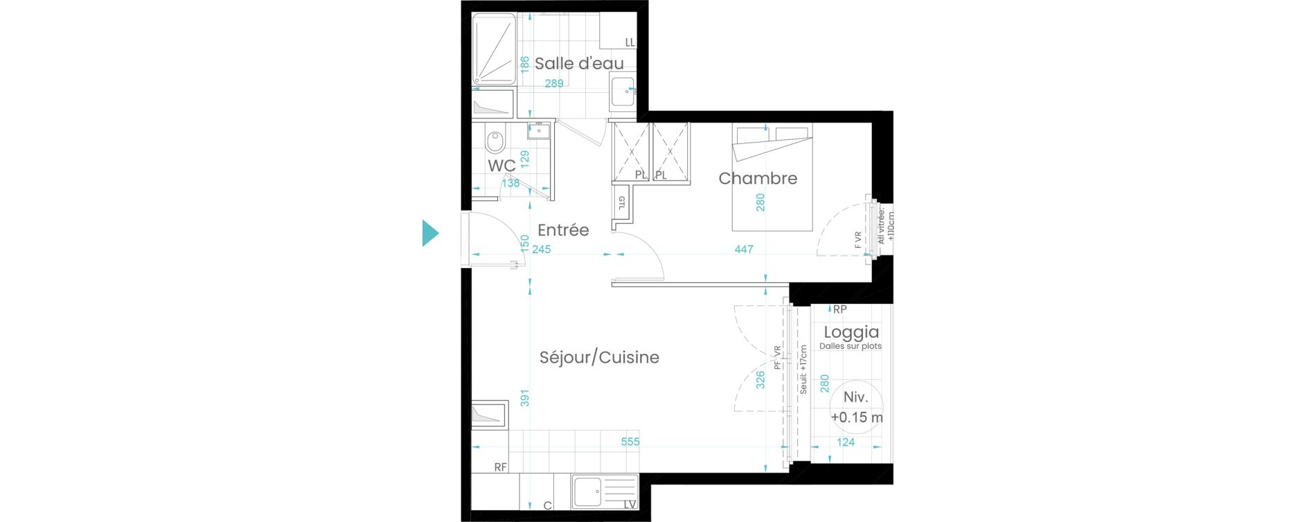 Appartement T2 de 43,62 m2 &agrave; Rueil-Malmaison Les coteaux - centre