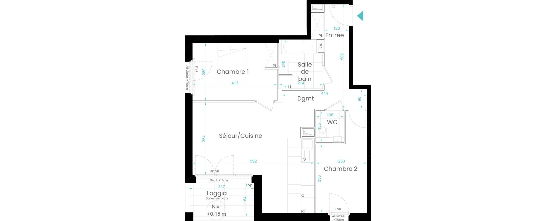 Appartement T3 de 63,01 m2 &agrave; Rueil-Malmaison Les coteaux - centre