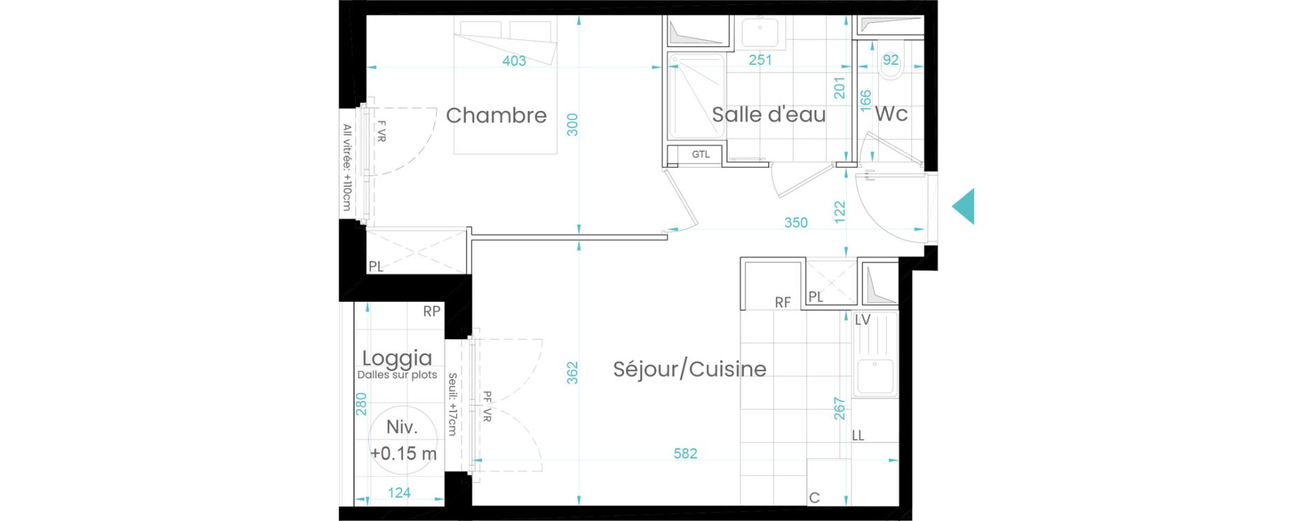 Appartement T2 de 42,71 m2 &agrave; Rueil-Malmaison Les coteaux - centre