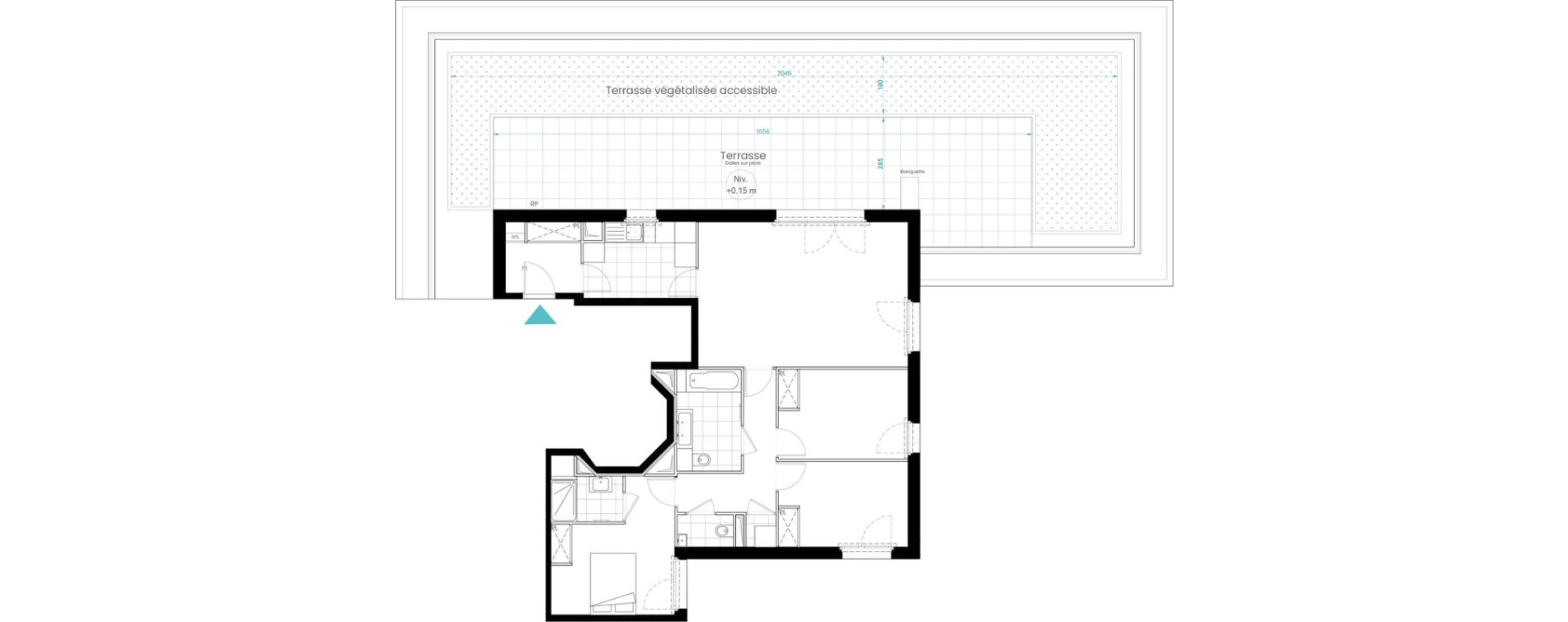 Appartement T4 de 95,02 m2 &agrave; Rueil-Malmaison Les coteaux - centre