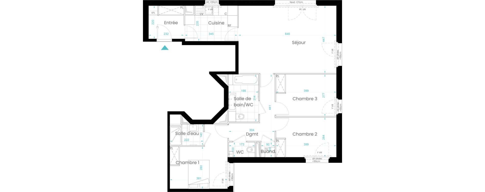 Appartement T4 de 95,02 m2 &agrave; Rueil-Malmaison Les coteaux - centre